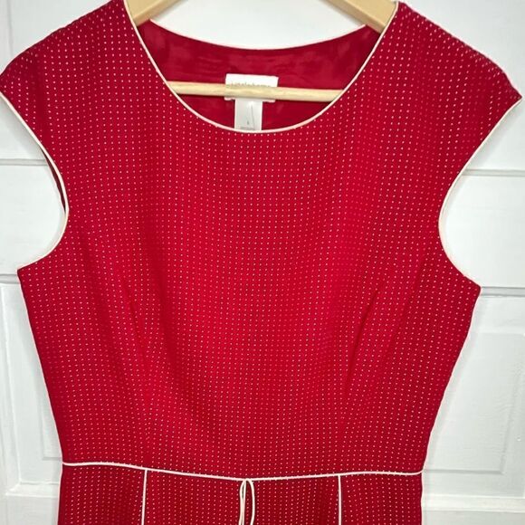 Liz Claiborne Micro Polka Dot Red Sleeveless Dress - Picture 4 of 10
